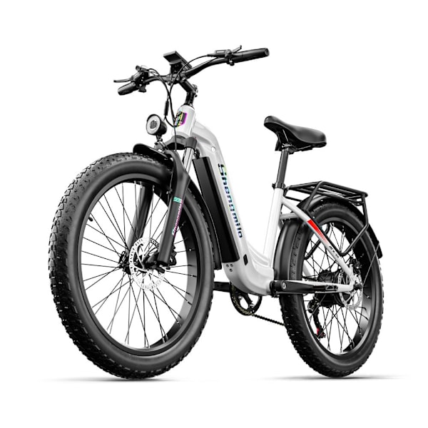 MX06 Elcykel 1000W Motor 48V 17.5AH Batteri 42KM/H Fat Tire 26-tums Elcykel Vuxen Elcykel White