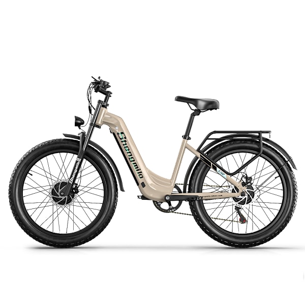 Shengmilo S700 2000W Dual Motor MTB 17.5Ah 48V Samsung Lithium Battery Electric Bike 48KM/h Nopeus 26''*3.0 Fat Tire Electric Bike Ruskea Brown