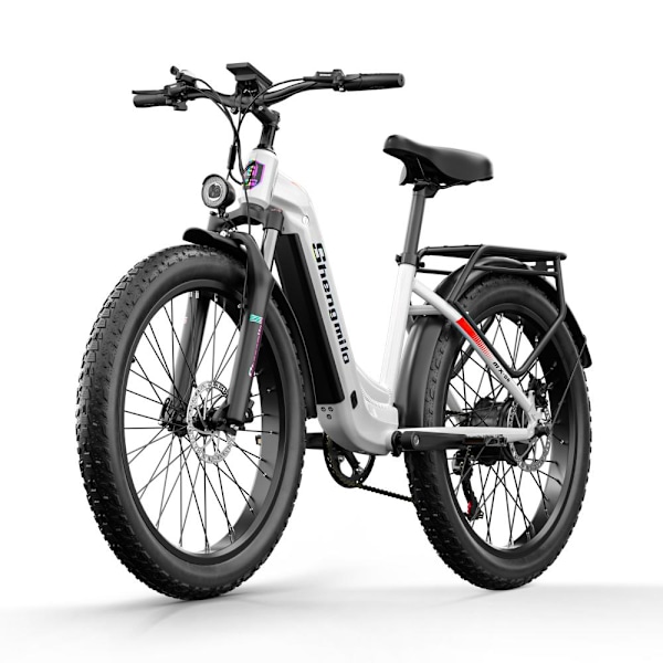 Elcykler MX06 1000W motor 48V 17.5AH batteri 26-tommer elcykel 42KM/T SHIMANO 7-speed city elcykel 90KM udholdenhed Vit