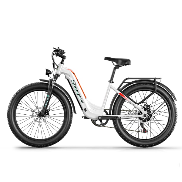 Shengmilo MX06 E-BIKE 1000W højhastigheds børsteløs motor 26'' elcykel 48V 17,5AH aftageligt lithiumbatteri Shimano 7-trins - hvid white