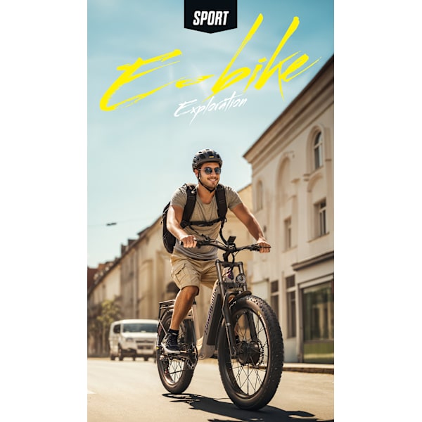 Shengmilo S700 El-cykler 2000W Dual Power 48KM/t Elektrisk Mountainbike 48V 17,5AH Samsung Batteri 26 Tommer × 3,0 Bredt dæk Elcykel brown