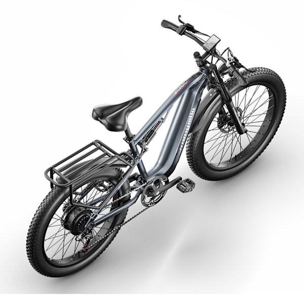 Shengmilo fuld affjedret elcykel MX05 BAFANG 1000W 48V 17,5AH 90KM E - Cykel MTB 26'' FAT BIKE grey