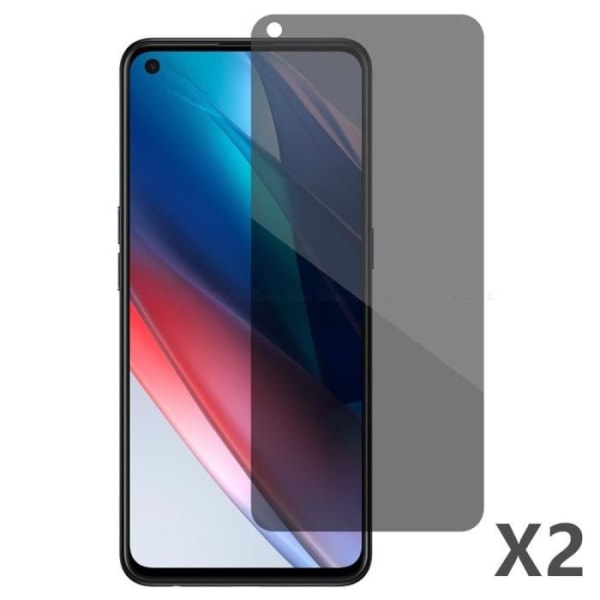 Hærdet Glas Anti Spy - OPPO - A74 - Sort - 2 Stykker - Kradsbestandig Svart