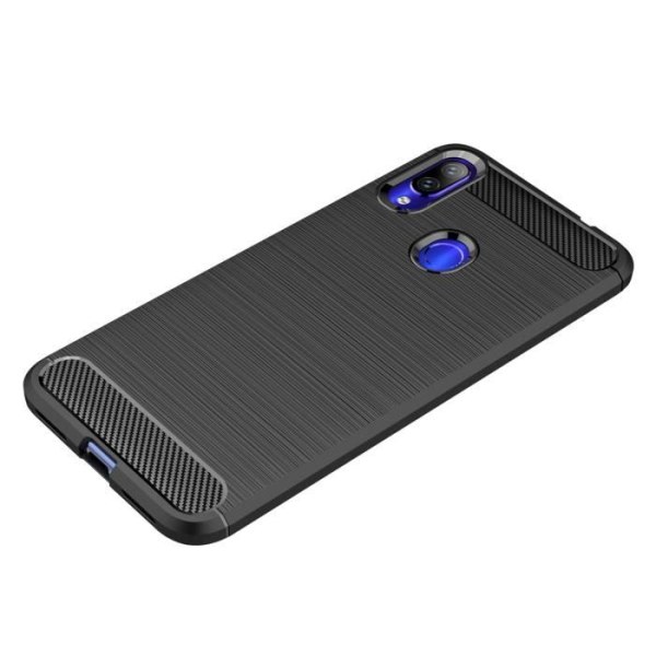 RedmiNote 7 Carbon Fiber Resilient TPU Shockproof Protective Armor Case för Xiaomi Redmi Note 7 6.3" - Svart