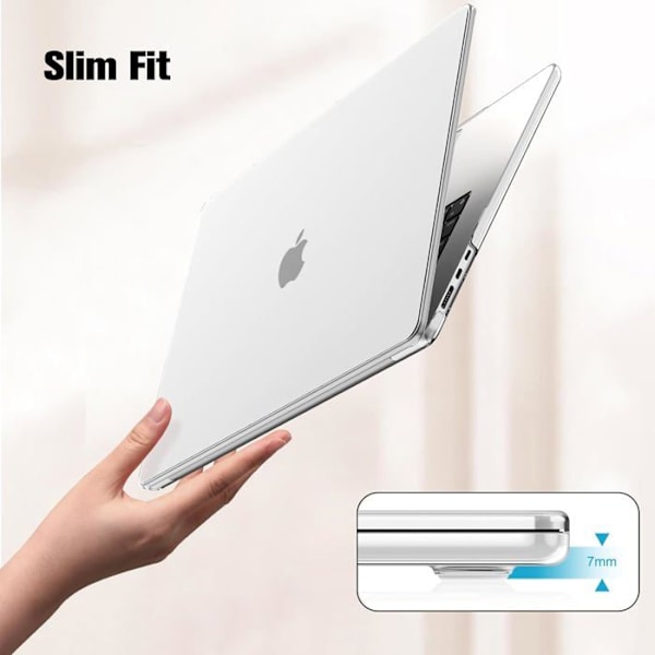 Coque kompatibel med MacBook Air 15 Tommer M4 M3 M2 (A3241/A3114/A2941, 2025/2024/2023) - Tynd og let hård skal etui Färg:*Transparent Kristallin