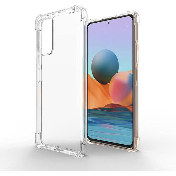 Paket med 2 Härdade glas + Skal för Redmi Note 10 Pro 5G (6,67") Reptålig TPU Förstärkta hörn Transparent