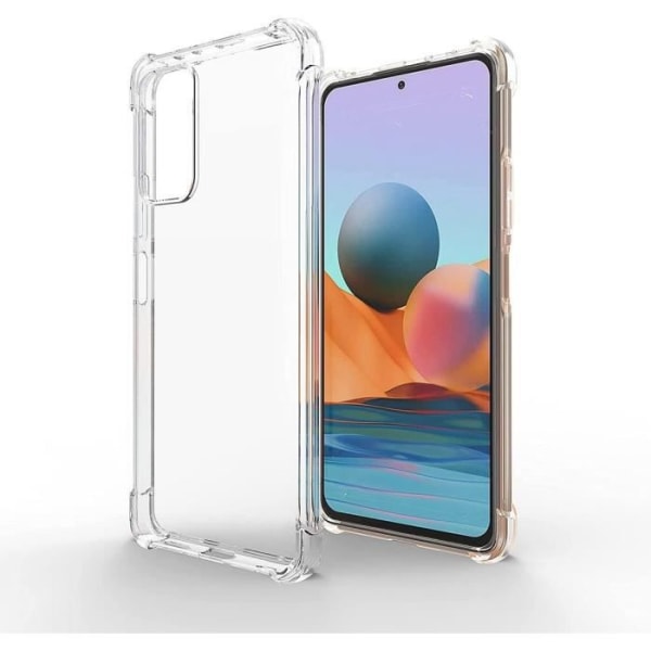 Pakke med 2 hærdet glas + etui til Redmi Note 10 Pro 5G (6,67") Anti-ridse TPU forstærkede hjørner gennemsigtig