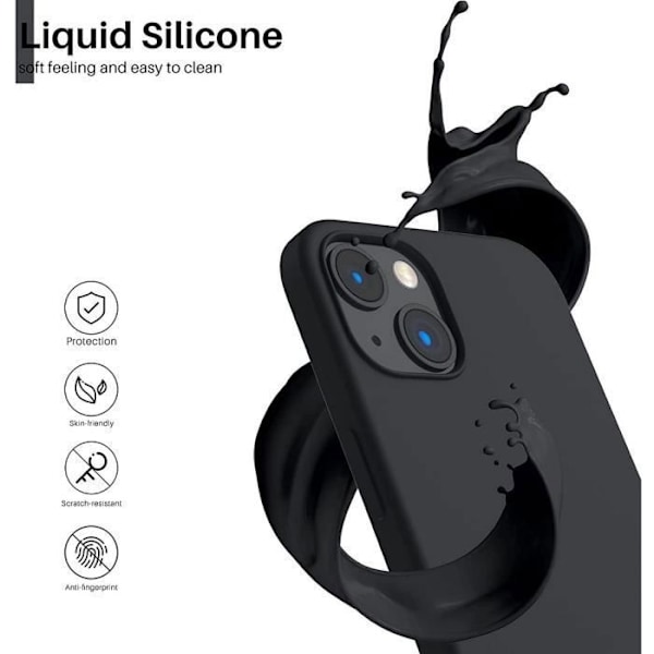 Skyddsskal för iPhone 14 Plus - E.F.CONNECTION - TPU Stötabsorbent Halvglidande - Svart Svart