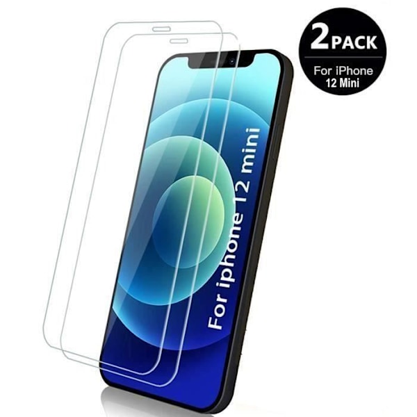 Hærdet Glas - E.F.CONNECTION - til iPhone 12 Mini - Pakke med 2 - Kompatibel med Face ID - Gennemsigtig