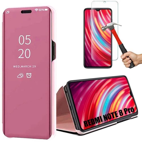 Fodral för Redmi Note 8Pro (6,53") spegeleffekt Förstärkt kant Elegant design Förstärkt skydd Blå blå