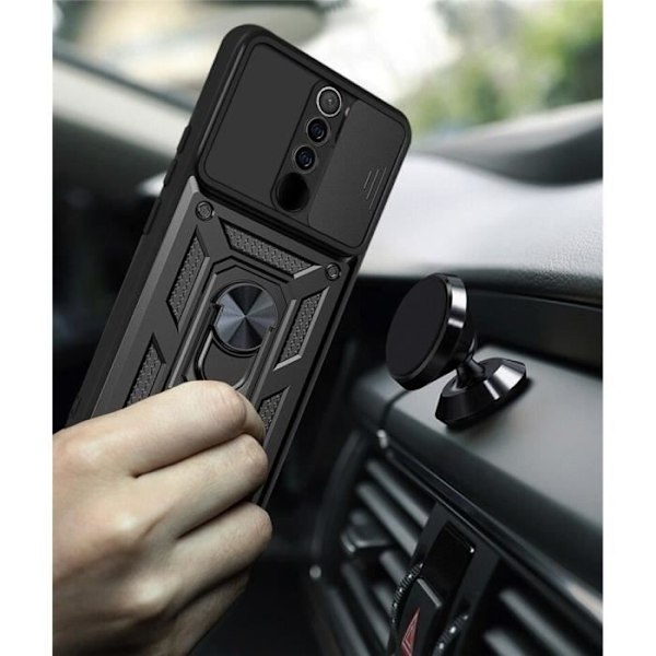 Fodral för Redmi 9 (6,53") Black Hard Edge Förstärkt Tjock Army Style Styv Stötsäker Svart