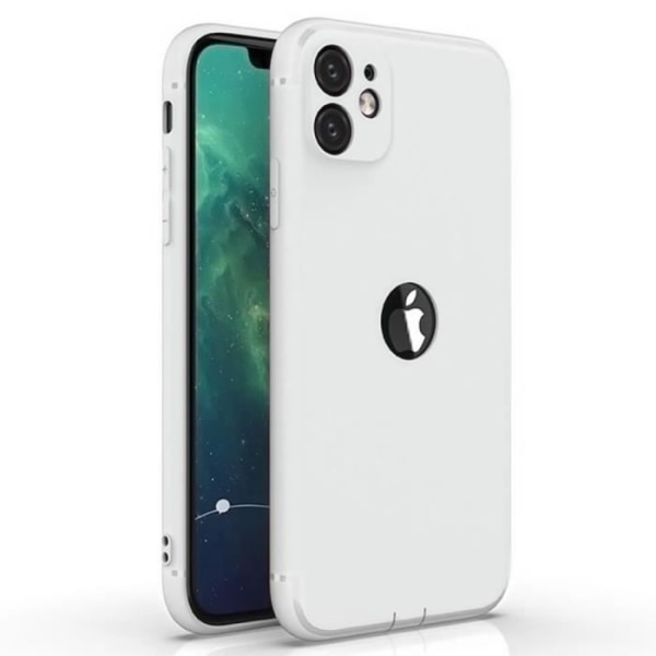 PACK Fodral för iPhone 13 (6,1") Matt Elegant halvvit design + 1 härdat glas Halvvit