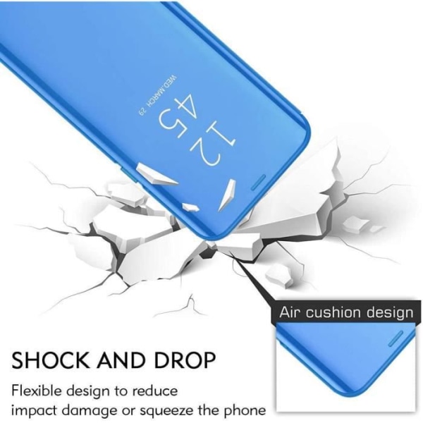 Xiaomi Redmi Note 9 Fodral, Spegel Clear View Smart Ultra-Tunnt skydd, 360° skyddande metallplätering Stötsäker Anti-Scratch ANM