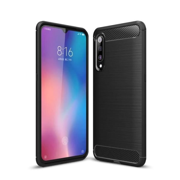 Beskyttelsescover - Xiaomi - Mi 9 - Carbon Fiber - Sort - Blød Svart