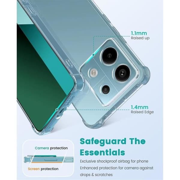 Silikonskal - E.F.CONNECTION - För Xiaomi Redmi Note 13 Pro 5G - Stötresistent - Repellerande - Slim Transparent Transparent