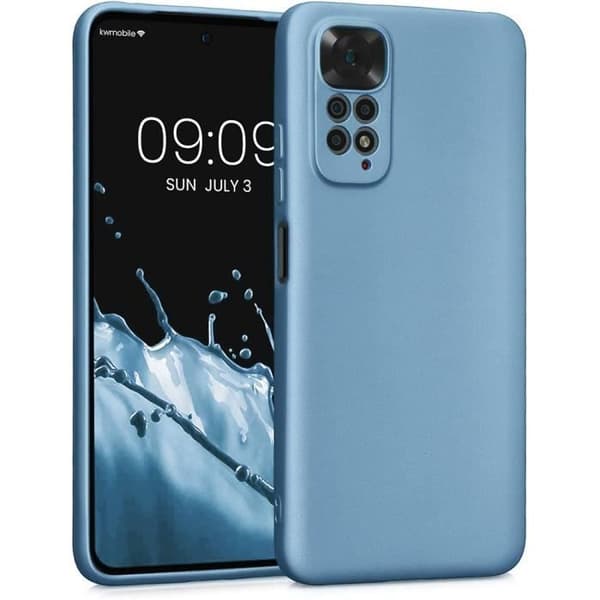 Coque - E.F.CONNECTION - För Xiaomi Redmi Note 11/11S - Skydd i flytande silikon - Ultra slim - Blå Blå