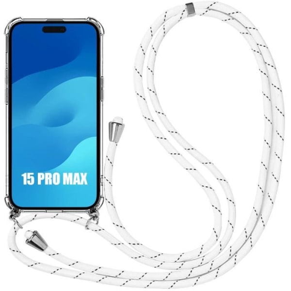 Skulderremscover til iPhone 15 Pro Max - E.F.CONNECTION - Forstærket hjørnebeskyttelse - Hvid Transparent, vit