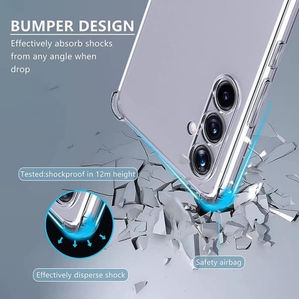 Skyddsskal - Efconnection - för Samsung Galaxy A54 - Silikon - 2 härdade glas - Förstärkt skydd Transparent