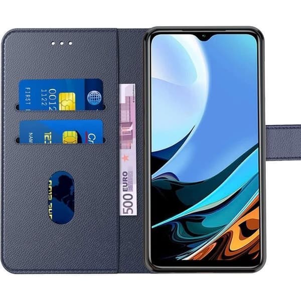 Skyddsfodral för Xiaomi Redmi 9T Blå Marin Flip Rep- och Stötsäker marinblå