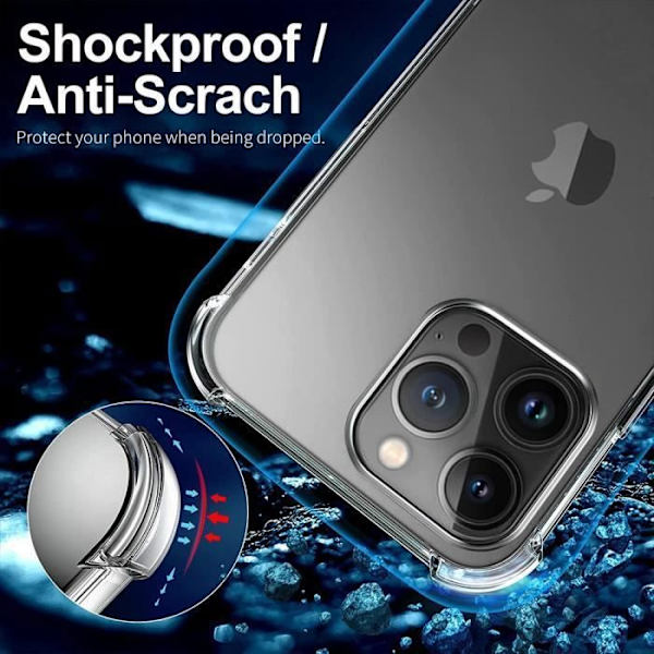 Telefonfodral - för iPhone 14 Pro Max - Stötsäker silikon - Transparent - Slim Transparent