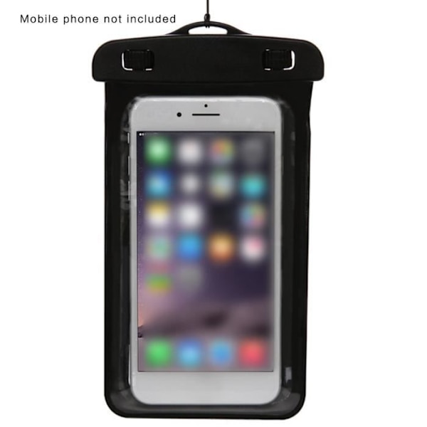 Vattentät telefonväska [IPX8] Vattentätt fodral/fodral/fodral Universal smartphoneväska skydd för 5,1-6,0 tum - SVART