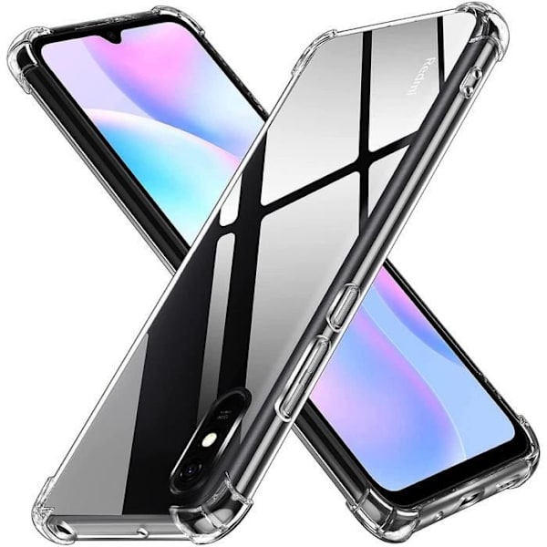 Skyddande skal för Redmi 9A - E.F.CONNECTION - Mjuk - Transparent - Högst motståndskraftig stötabsorberande Transparent