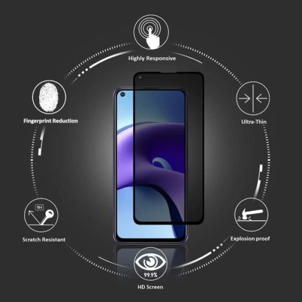 3 Anti-Spy Tempered Glasögon för Xiaomi Redmi Note 9T - E.F. CONNECTION - Stötsäkert skydd Svart