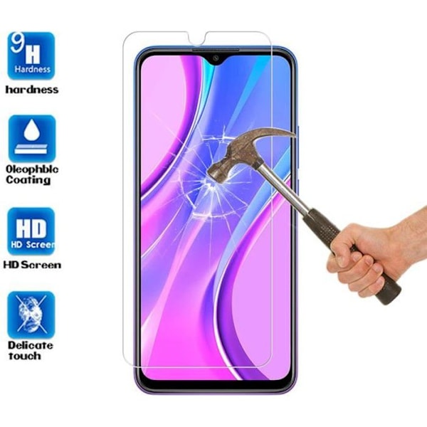 [1 pakke] Til Xiaomi Redmi 9 Prime skærmbeskytter, HD transparent hærdet glasbeskyttelsesfilm Xiaomi Redmi 9 Prime (6,53") Transparent