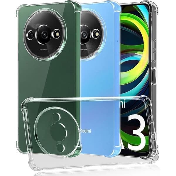 Coque Silicone - E.F.CONNECTION - För Xiaomi Redmi A3 - Stötskydd - Repellerande - Slim Transparent Transparent