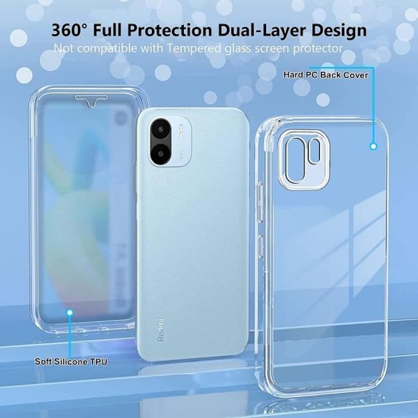 Skyddsfodral för Xiaomi Redmi A1/A2 - E.F.CONNECTION - Transparent - Mjuk - Stötsäker Transparent