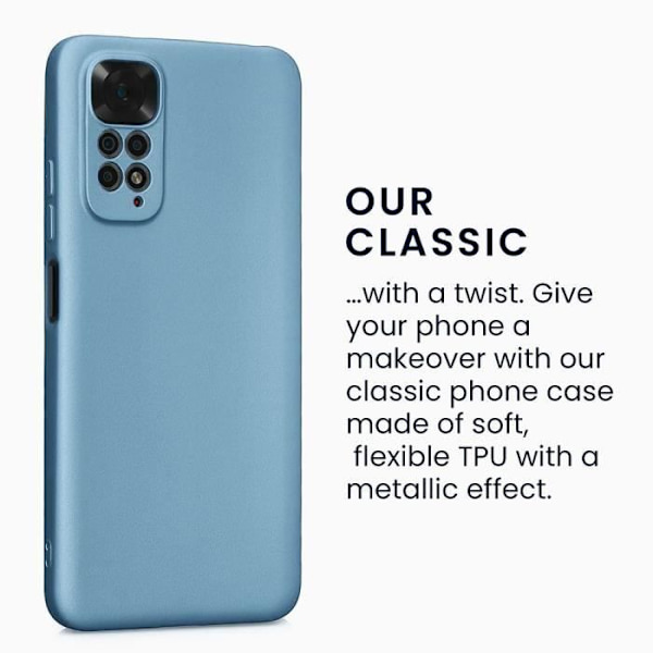 Fodral till Xiaomi Redmi Note 11 - Note 11S - Ultra Slim Liquid Silicone Protection Blue
