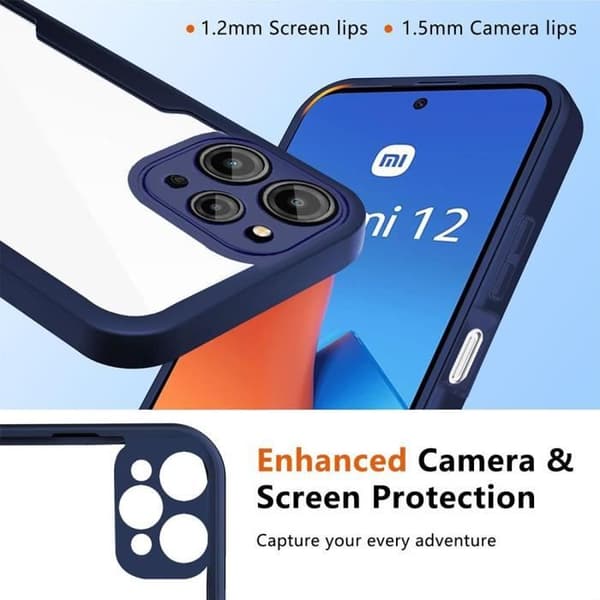 Coque 360 - E.F.CONNECTION - för Xiaomi Redmi 12 - Heltäckande skydd - Repfria - Mörkblå marinblå