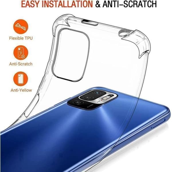 Skyddsskal för Redmi Note 10 5G - Stötsäker - med Härdat Glas - Transparent Transparent