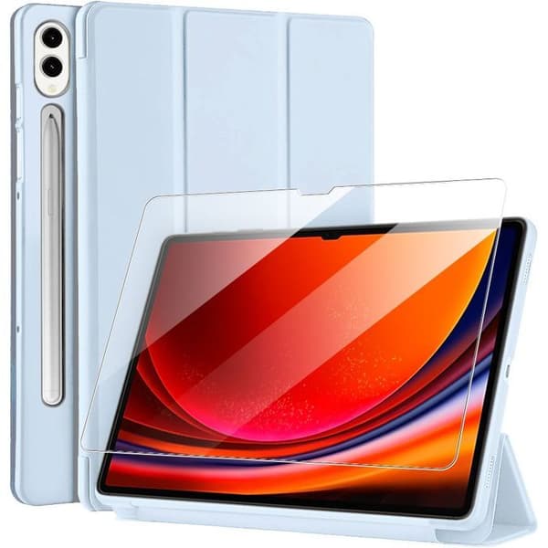 Coque + Tempererat Glas - E.F.Connection - för Samsung Galaxy Tab S9 Plus / S10 Plus - Stötsäker Etui Blå Blå