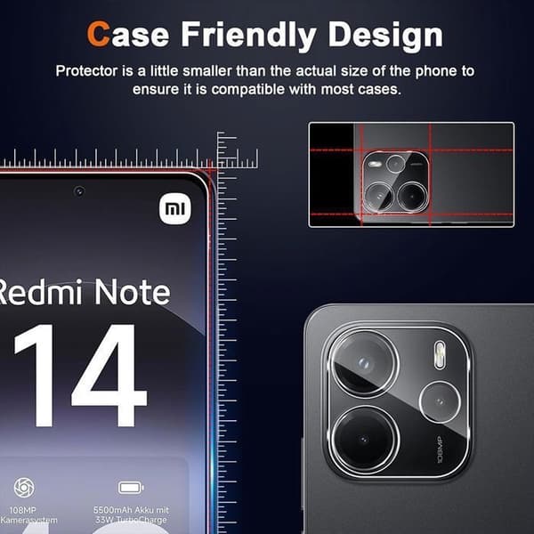 Skyddsglas - Xiaomi - Redmi Note 14 - 2 Härdat Glas - Rep-resistant - 9H Transparent
