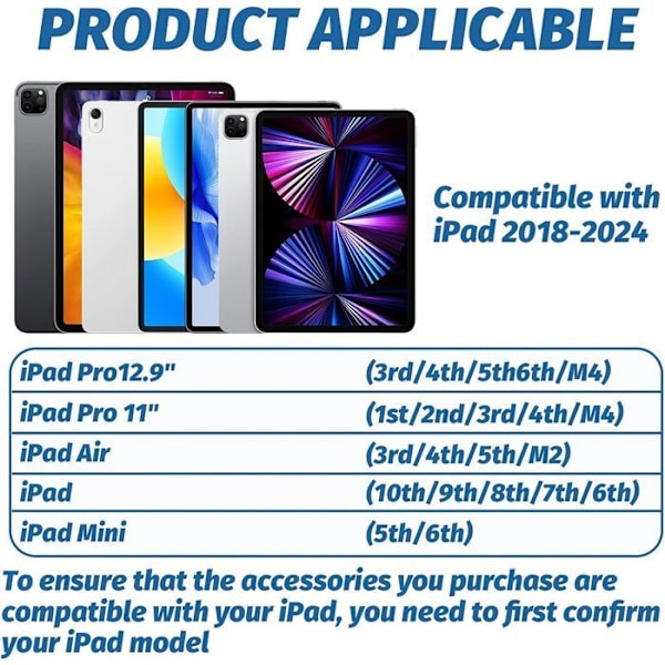 Stylus för iPad A16 / iPad 10 2022 - Högprecisions handling av handflatan med magnetisk vidhäftning Vit