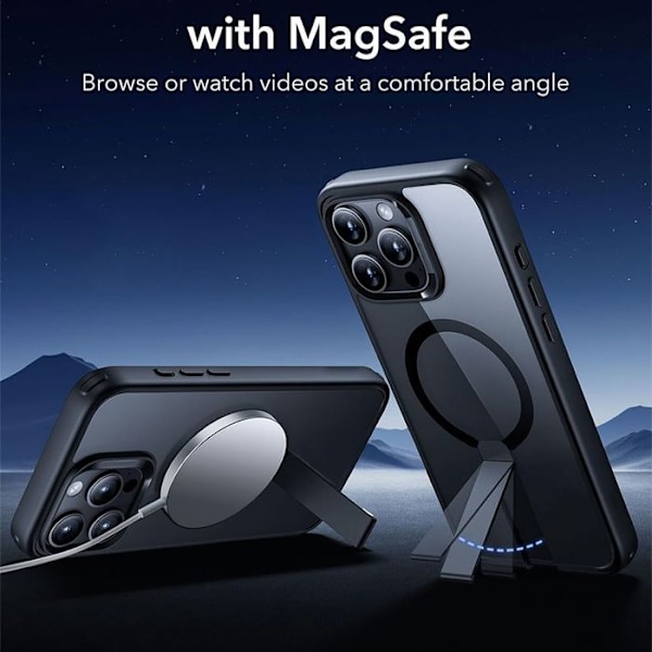 Coque för Xiaomi Redmi Note 13 Pro Plus 5G/Note 13 Pro+ 5G, Hybrid Skydd med Magnetiskt Stöd Svart Transparent, svart