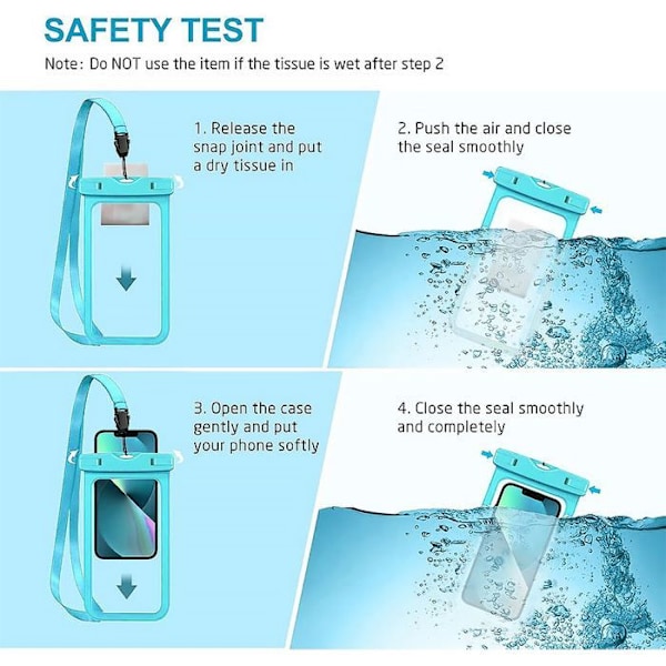 Vandtæt taske til Redmi Note 14 Pro/Pro Plus/Note 13 Pro/Note 12 Pro/Note 11/11S/10, Waterproof IPX8 - Turquoise Turkos