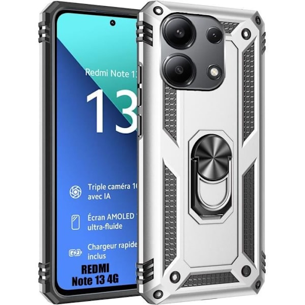 Coque - E.F.CONNECTION - för Xiaomi Redmi Note 13 4G - Förstärkt skydd - Stötsäker - Repfria Silver