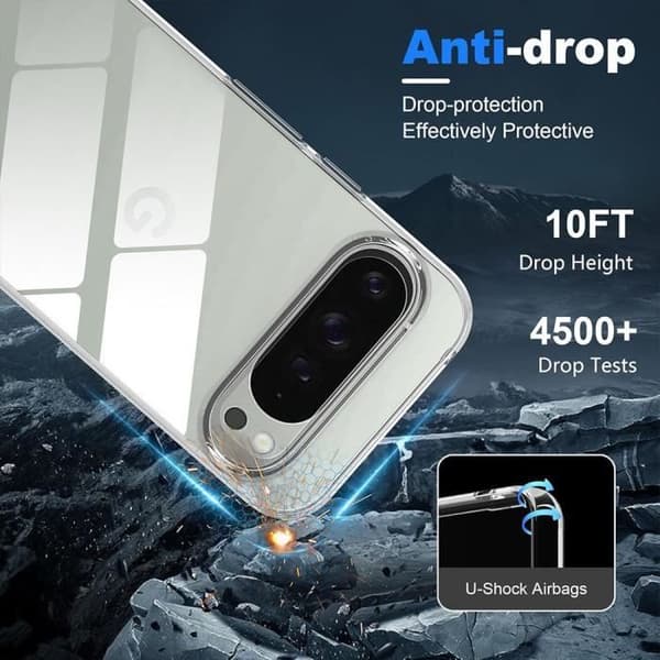 Coque - för Google Pixel 9 Pro - Flexibel - Silikon - Transparent - Stötsäker Transparent