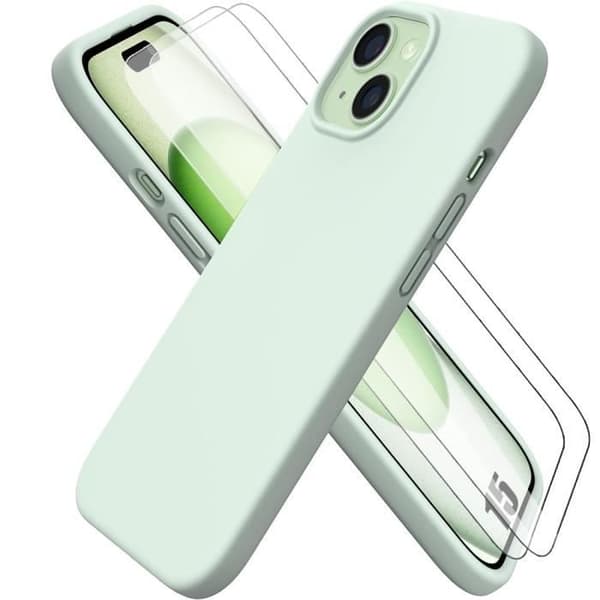Skyddsskal - Silikon - för iPhone 15 - Stötsäker - Repbeständig - Grön Grön