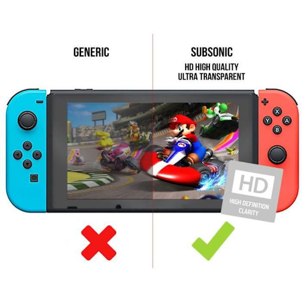 2 härdat glasskydd för SWITCH-skärm - SUBSONIC