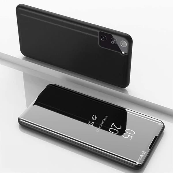 Fodral till Xiaomi Redmi 10C + 2 härdade glasögon - Stötsäkert spegeleffektskydd Svart