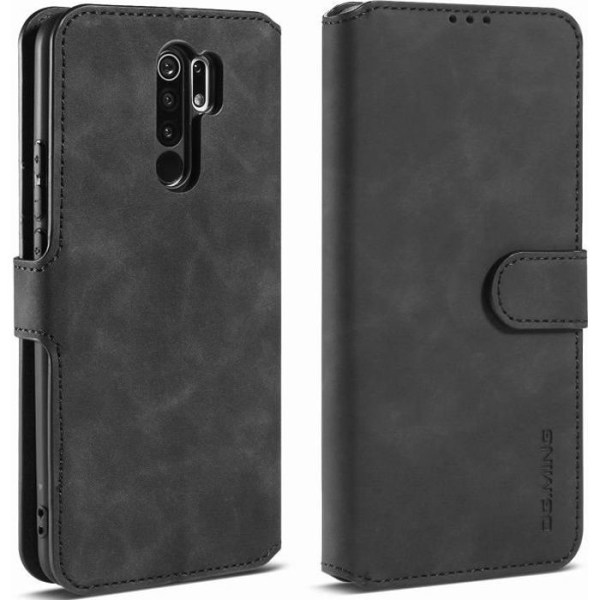Xiaomi Redmi 9 Case, Retro Flip Magnetic Protective Wallet Case til Xiaomi Redmi 9 - Sort Svart