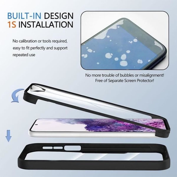 Coque - Xiaomi - Redmi 12 5G - Fuldt Beskyttelse - Dobbelt Ansigt - Sort Svart