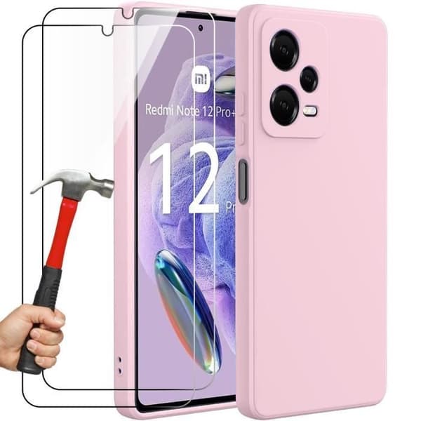 Siliconfodral - E.F.CONNECTION - För Xiaomi Redmi Note 12 Pro Plus 5G - Ultra Slim - Halkfri - Ljus Rosa Ljusrosa