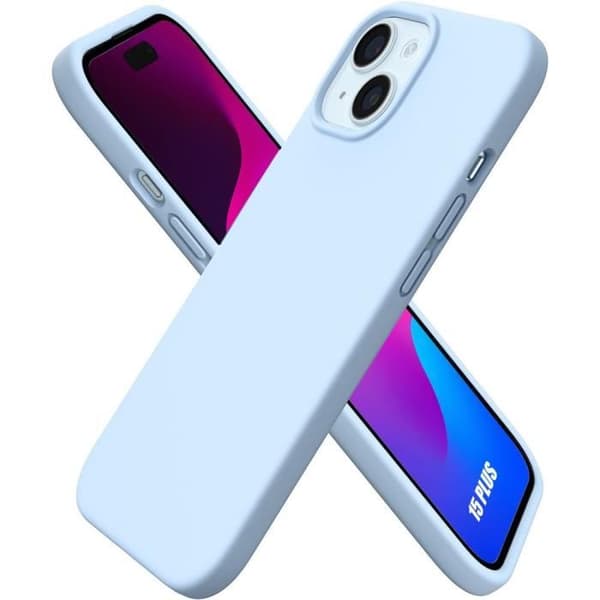 Skyddsskepnad - Silikon - för iPhone 15 Plus - Stötbeständig - Represistent - Slim Himmelsblå