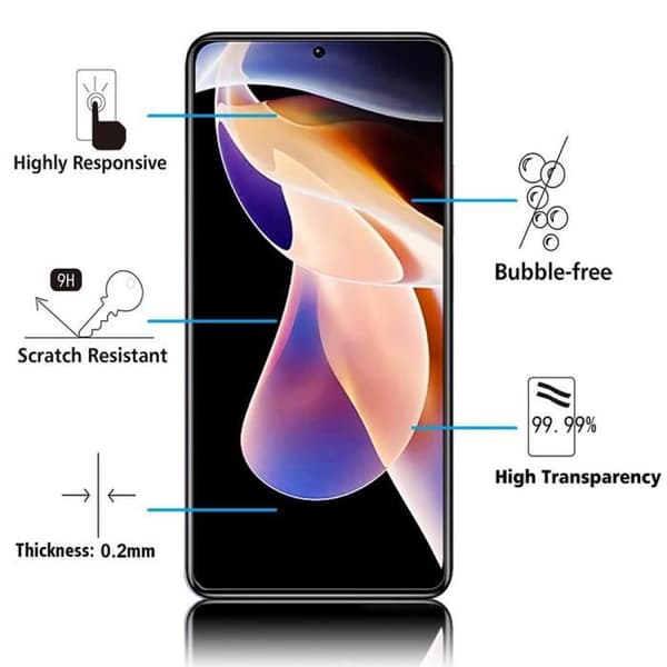 Skyddsglas - VCOMP - Xiaomi Redmi Note 11 Pro - Härdat Glas - 6.67 tum - Enkel installation VIT