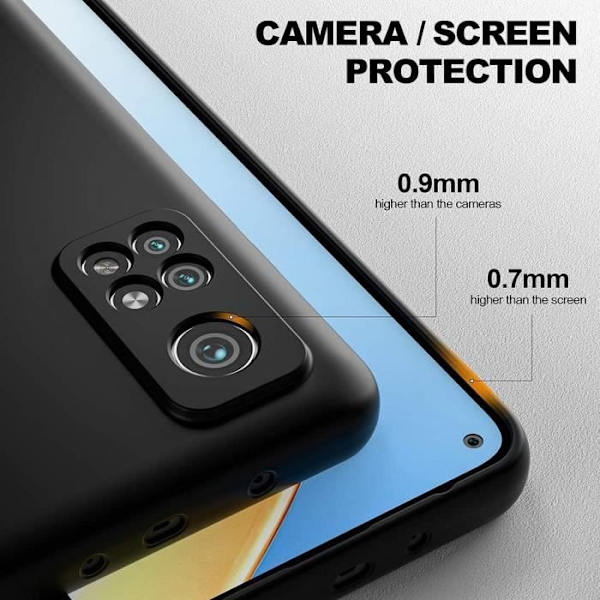 Skyddsfodral för Xiaomi Mi 10T - E.F.CONNECTION - Svart - Mjukt - Matt silikonfodral Svart