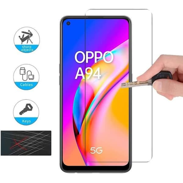 Skydd film - Toproduits® - OPPO A94 5G - Härdat glas - Represistent - 2.5D Transparent